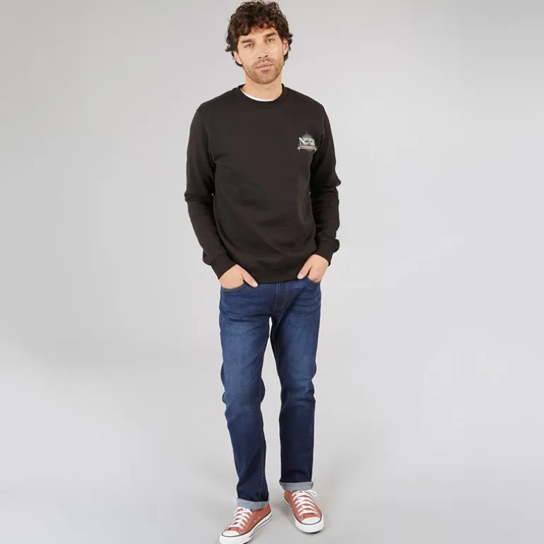 Marcus Herren Colin Druck Sweatshirt Schwarz