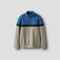 Name It Junge Burke Half Zip Sweatshirt Vintage Khaki
