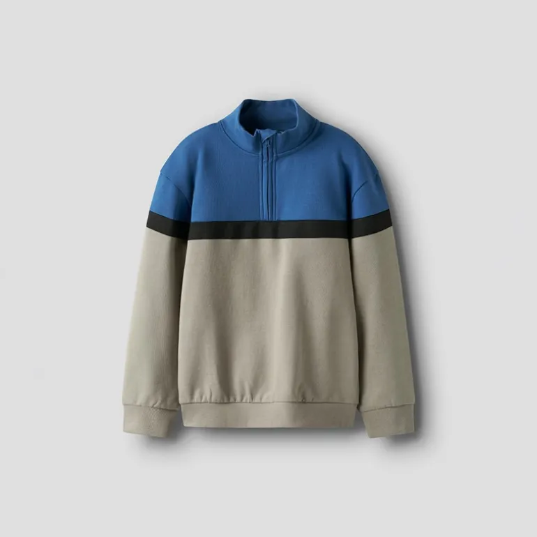 Name It Junge Burke Half Zip Sweatshirt Vintage Khaki