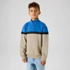 Name It Junge Burke Half Zip Sweatshirt Vintage Khaki