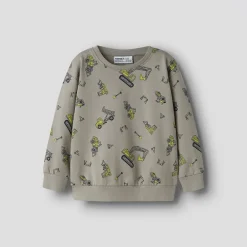 Name It Junge Mini Vildar Dino Bagger Pullover Vintage Khaki