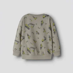 Name It Junge Mini Vildar Dino Bagger Pullover Vintage Khaki
