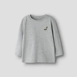 Name It Junge Mini Wimpel Bagger Langarm T Shirt Grey Melange