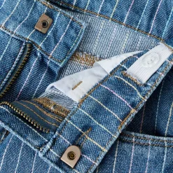 Name It Mädchen Rosen Weite Hosen Streifen Jeans Medium Blue Denim