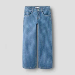Name It Mädchen Rosen Weite Hosen Streifen Jeans Medium Blue Denim