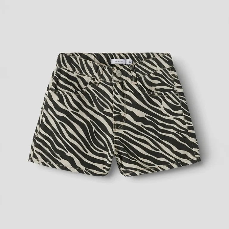 Name It Mädchen Rosè Shorts Cement Zebra