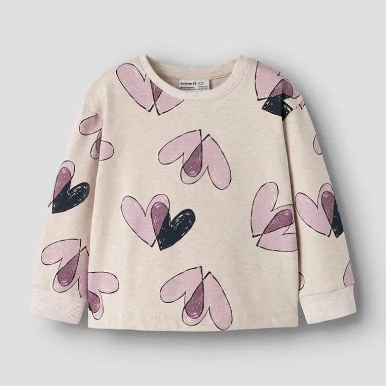 Name It Mädchen Teart Sweatshirt Peyote Melange