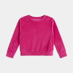 Name It Mädchen Veloa Samt Oberteil Fuchsia Purple