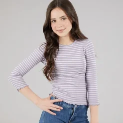 Name It Mädchen Vemma Langarm T Shirt Lavender Gray