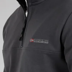 Napapijri Herren Bastien 1/2 Reißverschluss Sweatshirt Dark Grey Solid