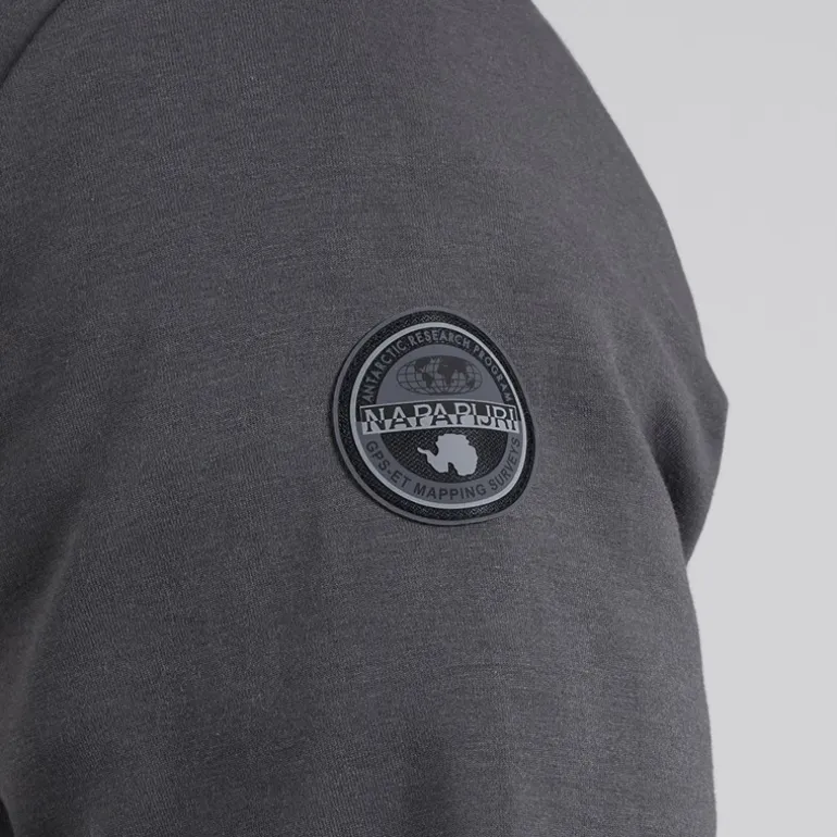Napapijri Herren Bastien 1/2 Reißverschluss Sweatshirt Dark Grey Solid