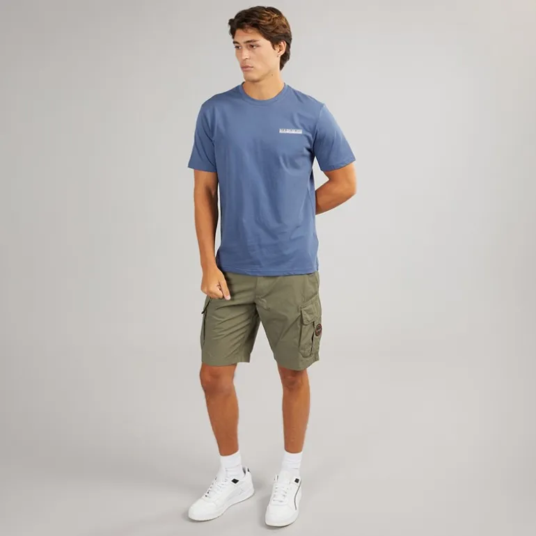 Napapijri Herren Mirada T-Shirt mit Grafikprint am Rücken Blue Infinity