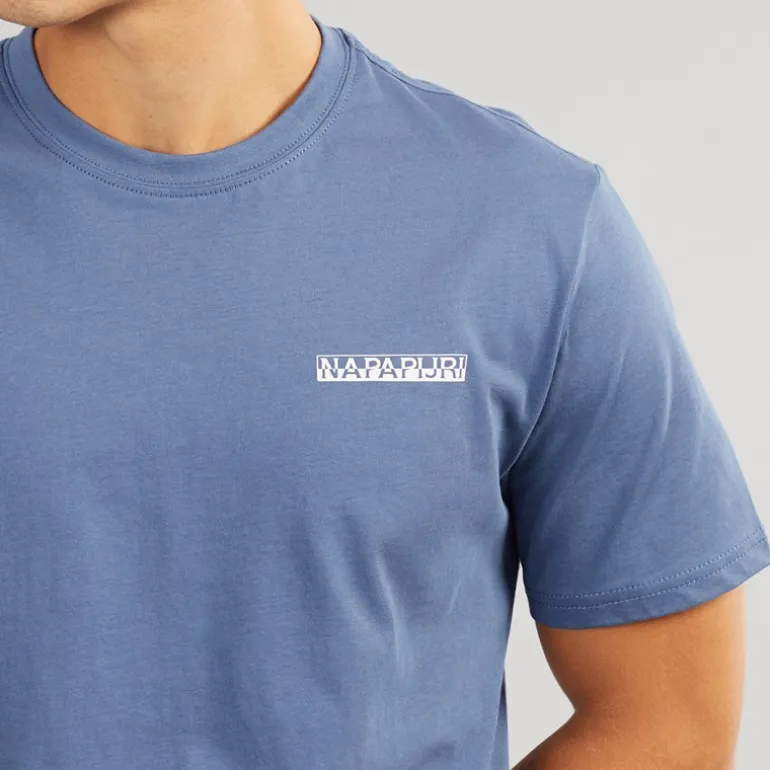 Napapijri Herren Mirada T-Shirt mit Grafikprint am Rücken Blue Infinity