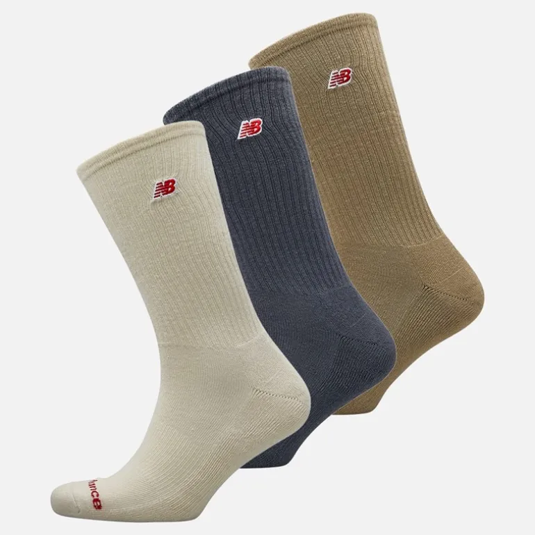 New Balance Herren Patch Logo 3er-Pack Crew Socken Grau/Blau
