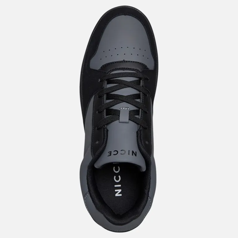 NICCE Herren Bassaro Turnschuhe Schwarz/Grau Black / Grey