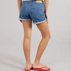 Noisy May Damen Debby Denim Shorts Medium Blue Denim