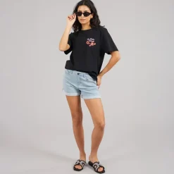 Noisy May Damen Debby Denim Shorts Light Blue Denim