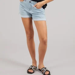Noisy May Damen Debby Denim Shorts Light Blue Denim