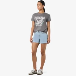 Noisy May Damen Debby Denim Shorts Light Blue Denim
