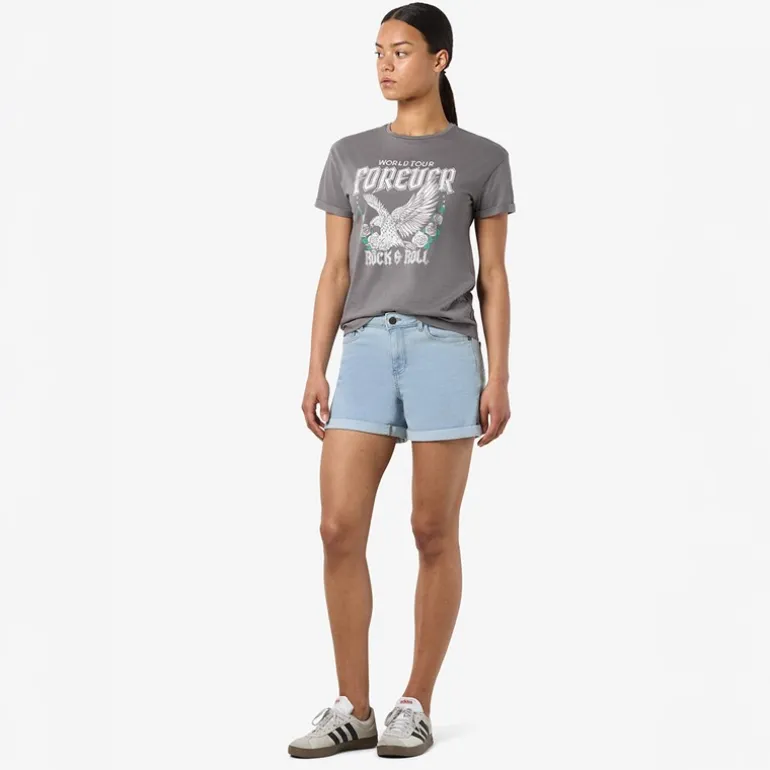 Noisy May Damen Debby Denim Shorts Light Blue Denim