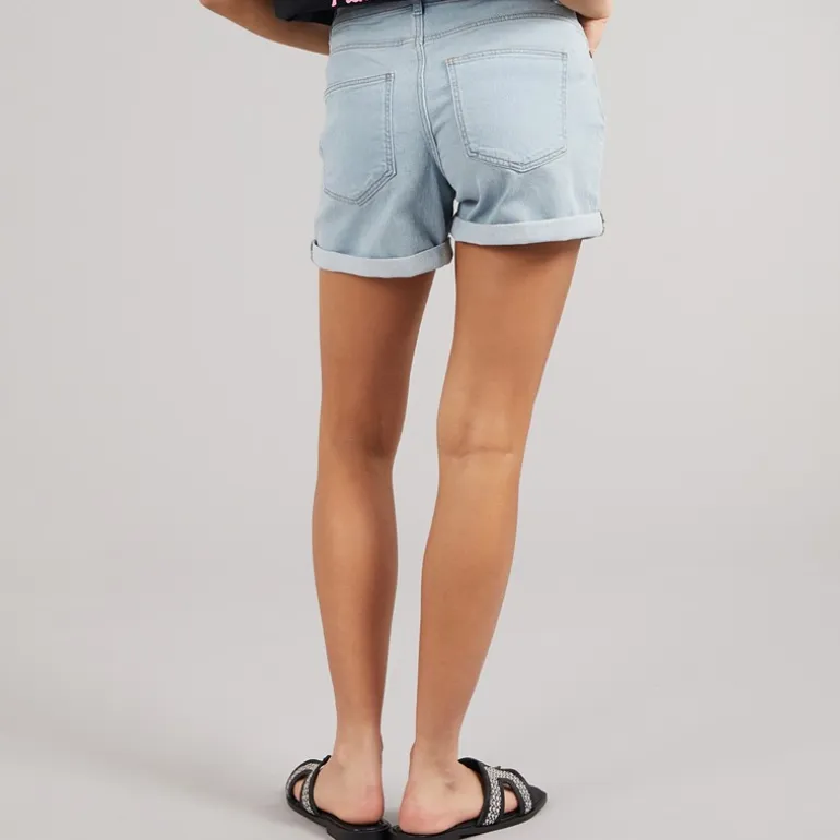 Noisy May Damen Debby Denim Shorts Light Blue Denim