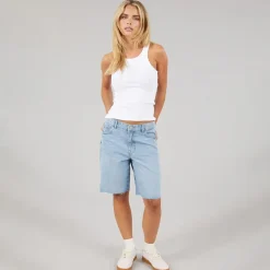 Noisy May Damen Holla Denim Shorts Light Blue Denim