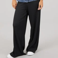 Noisy May Damen Pasa Weites Bein Hose Schwarz