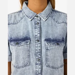Noisy May Damen Signe Denim Kleid Light Blue Denim