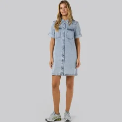 Noisy May Damen Signe Denim Kleid Light Blue Denim