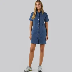 Noisy May Damen Slim Jeans Kleid Medium Blue Denim