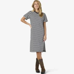 Noisy May Damen Streifen Mini Kleid Schwarz