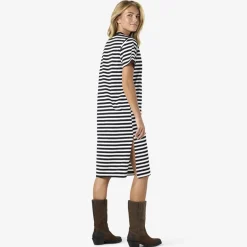 Noisy May Damen Streifen Mini Kleid Schwarz