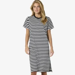 Noisy May Damen Streifen Mini Kleid Schwarz