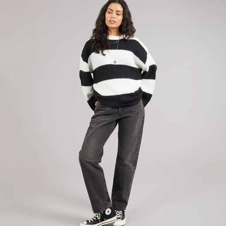 Noisy May Damen Sutton Oversized Strick Pullover Eggnog