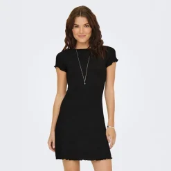 Only Damen Bill Kurzarm Kleid Schwarz