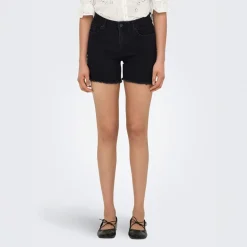 Only Damen Denim Shorts Schwarz