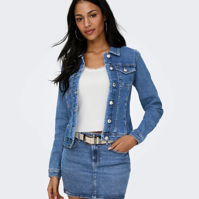 Only Damen Jeans Jacke Medium Blue Denim