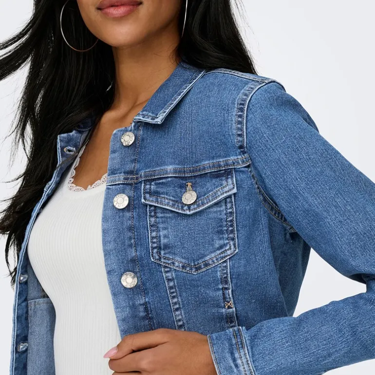 Only Damen Jeans Jacke Medium Blue Denim