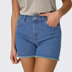 Only Damen Jeansshorts Mittel Blau Jeans