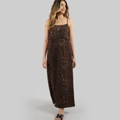 Only Damen Leo Print Kleid Schwarz