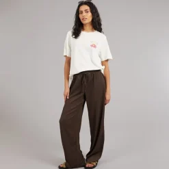 Only Damen Weit Bein Hose Chocolate Brown