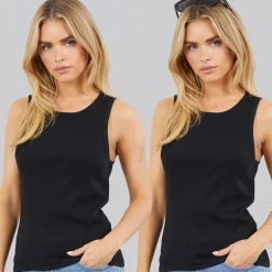 Only Damen Zweierpack Westen Schwarz