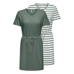 Only Damen Zwei Pack Jersey Kleider Lorbeerblatt