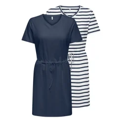 Only Damen Zwei Pack Jersey Kleider Marineblau