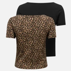 Only Damen Zwei Pack T Shirts Schwarz