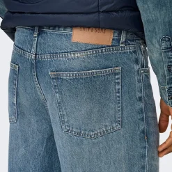 ONLY & SONS Herren Jeans mit geradem Bein Medium Blue Denim