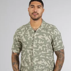 ONLY & SONS Herren Sommer Resort Kurzarm Hemd Agave Green