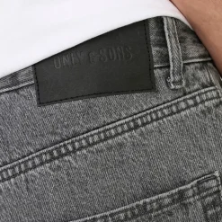 ONLY & SONS Herren Tye Loose Tape Jeans Medium Grey Denim