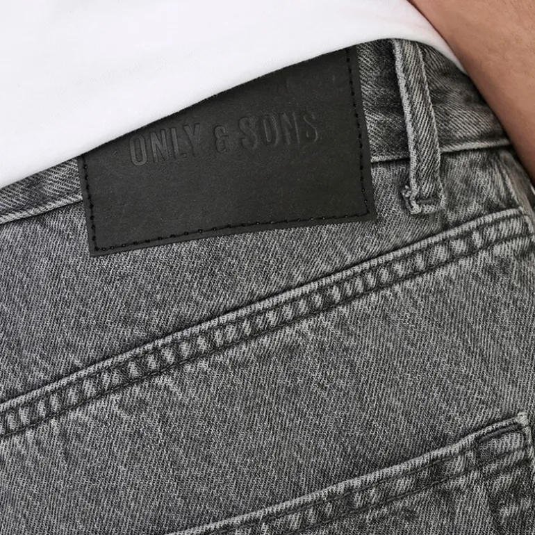 ONLY & SONS Herren Tye Loose Tape Jeans Medium Grey Denim