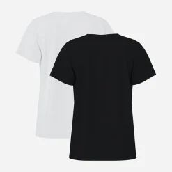 Pieces Damen Amira Zwei Pack T Shirts Schwarz/Weiß